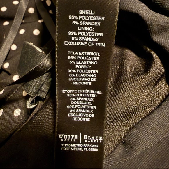 WHBM Black Polka Dot Swing Dress Size 6 Pinup 50s Betty Boop Retro Glamour Party - Picture 5 of 6